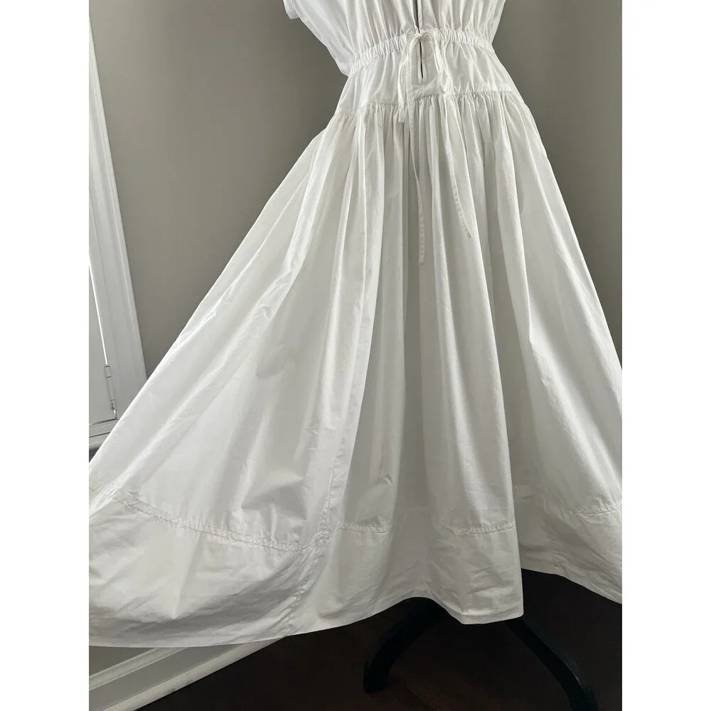 J. Crew White Midi Dress with Drawstring Waist - Picture 7 of 14